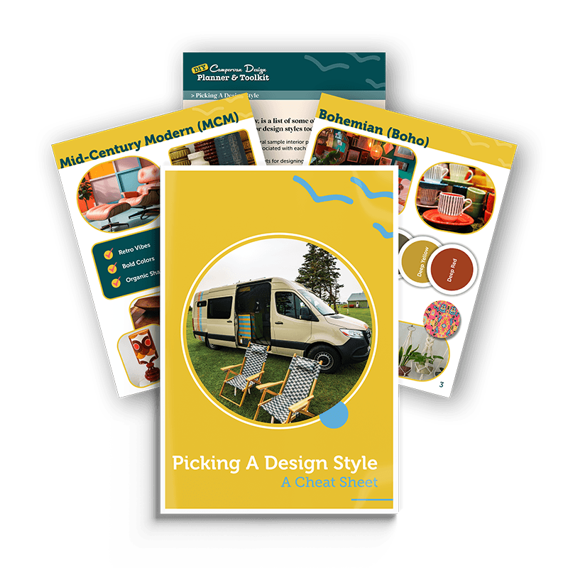 How To Pick a Signature Design Style guide cover helping DIY campervan builders create a cohesive interior look
