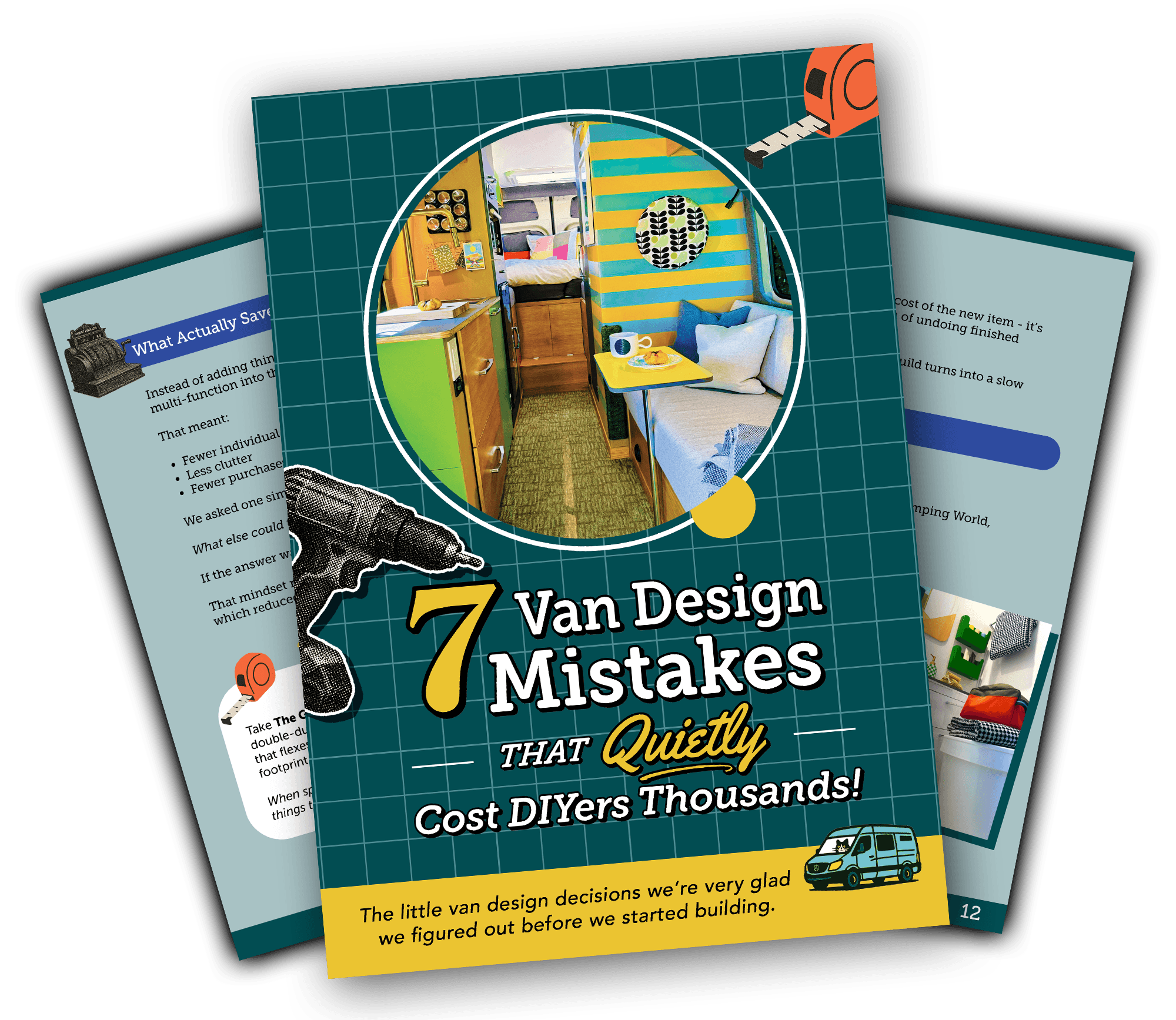 Free DIY campervan design guide showing 7 van design mistakes that cost DIYers thousands